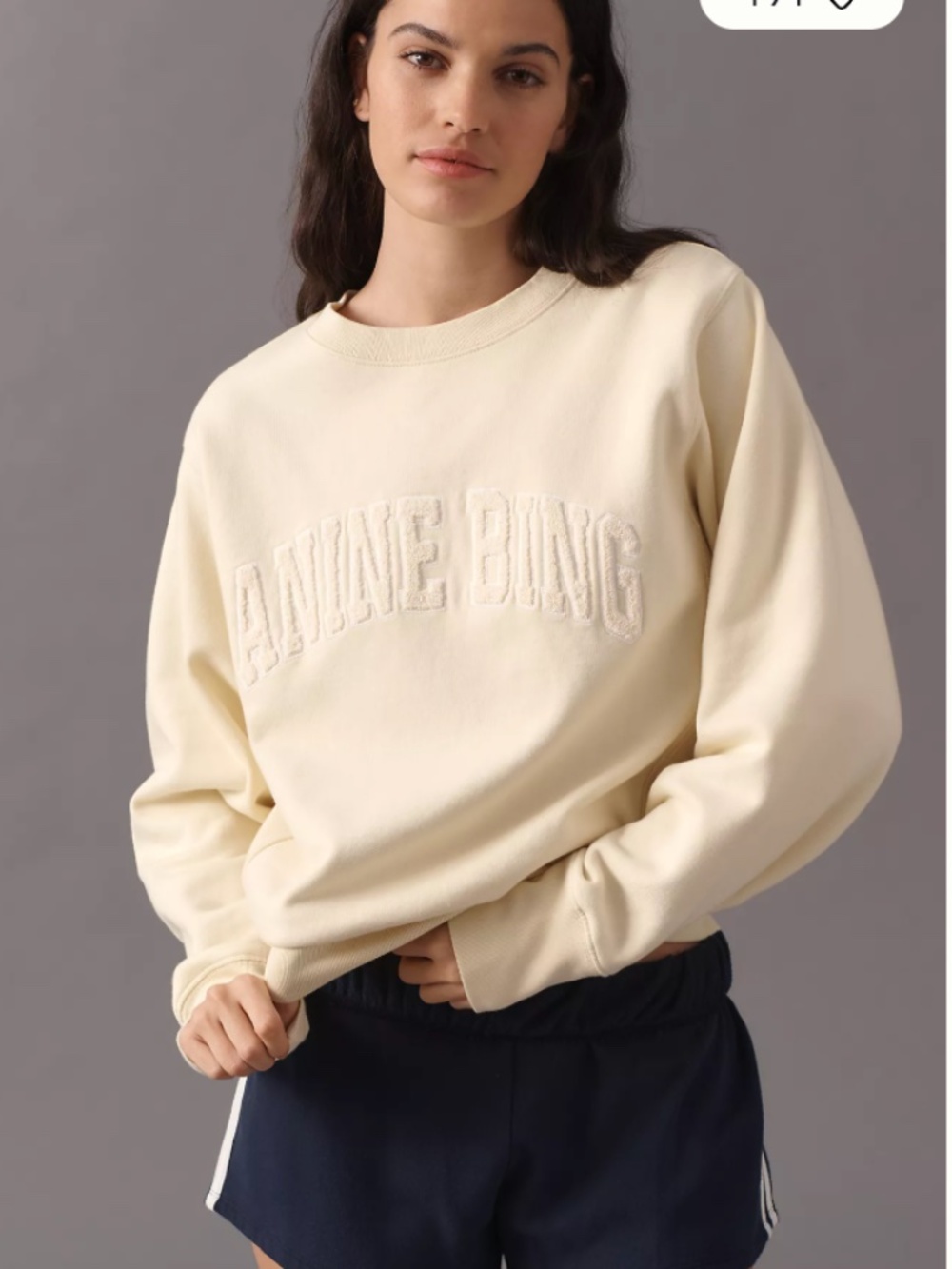 NWT Anine Bing Harry Shrunken Sweatshirt